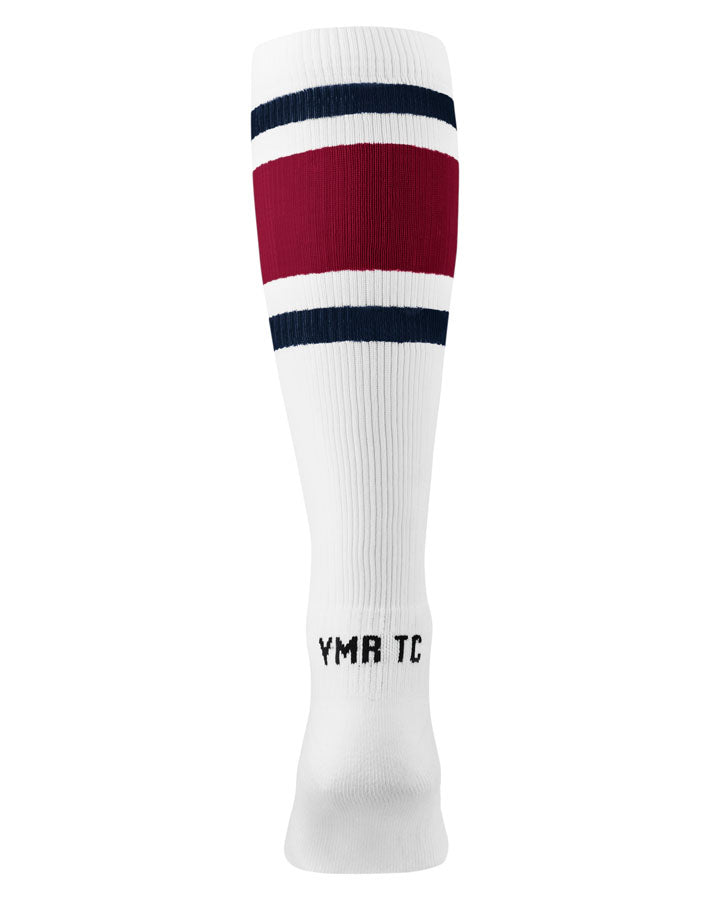 Åsunden Compression Socks Off-White/Burgundy Socks YMR Track Club   