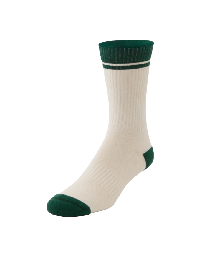 Sandhamn Mid Crew Socks Off-White/Green YMR Track Club