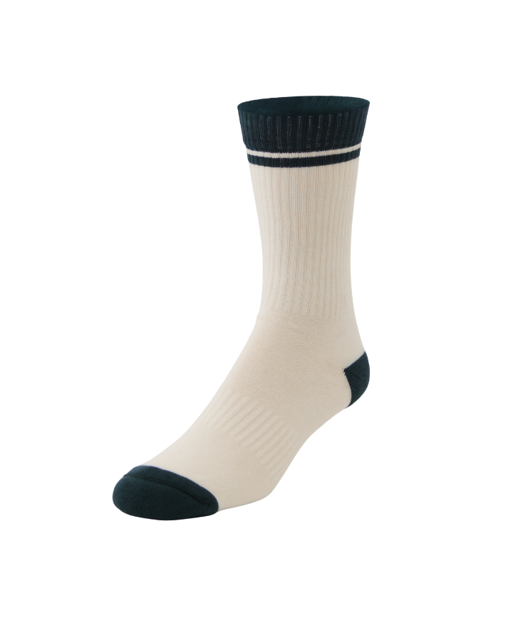 Sandhamn Mid Crew Socks Off-White/Navy YMR Track Club