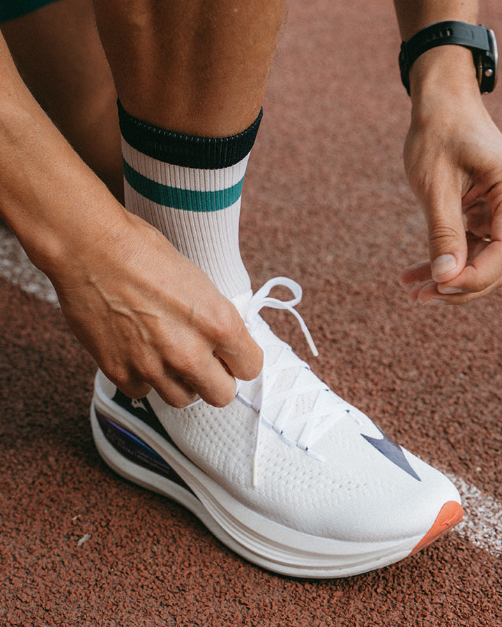 Åsunden Mid Crew Socks Off-White/Warm Green YMR Track Club