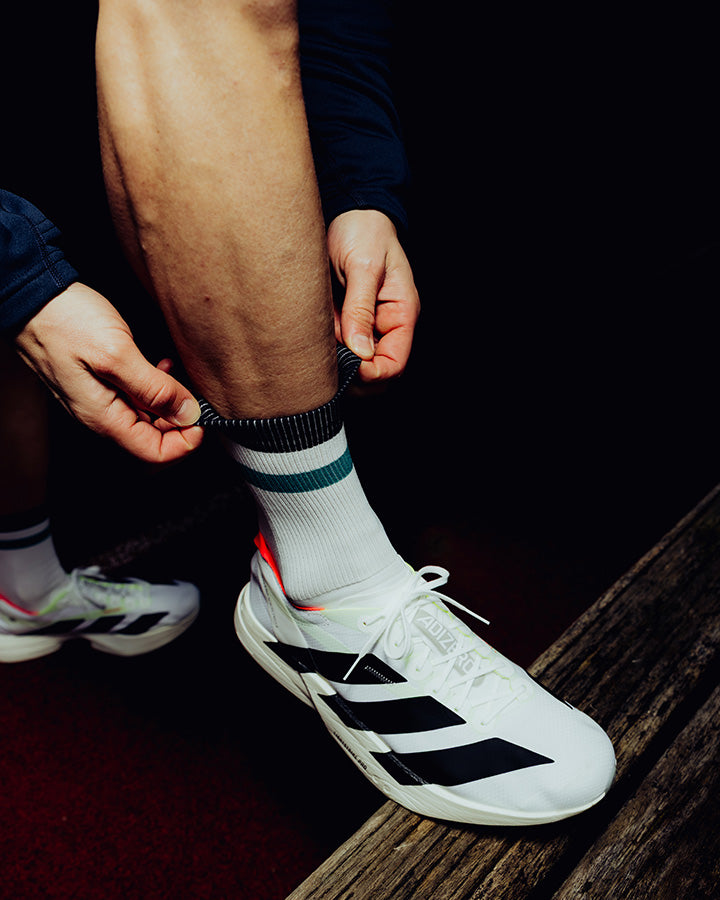 Åsunden Mid Crew Socks Off-White/Warm Green YMR Track Club