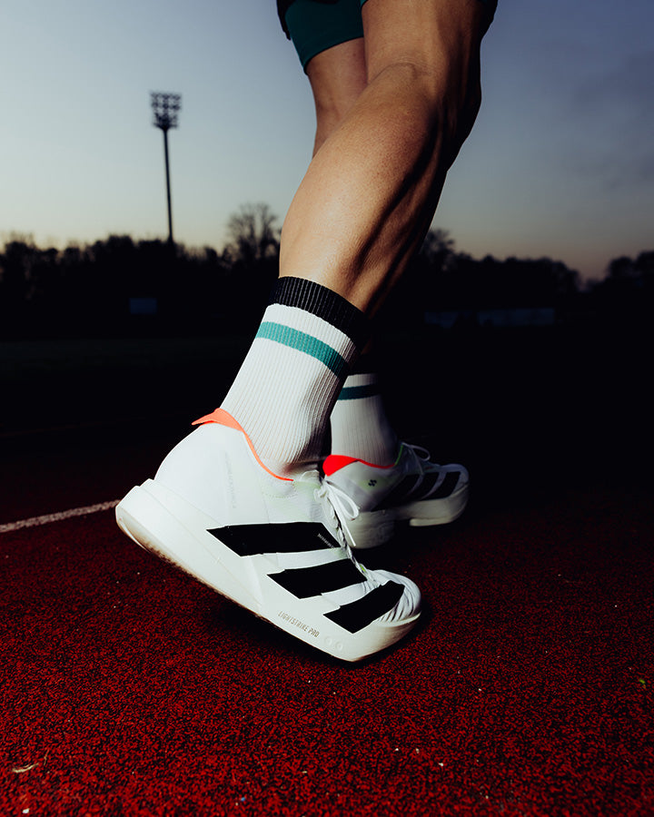 Åsunden Mid Crew Socks Off-White/Warm Green YMR Track Club