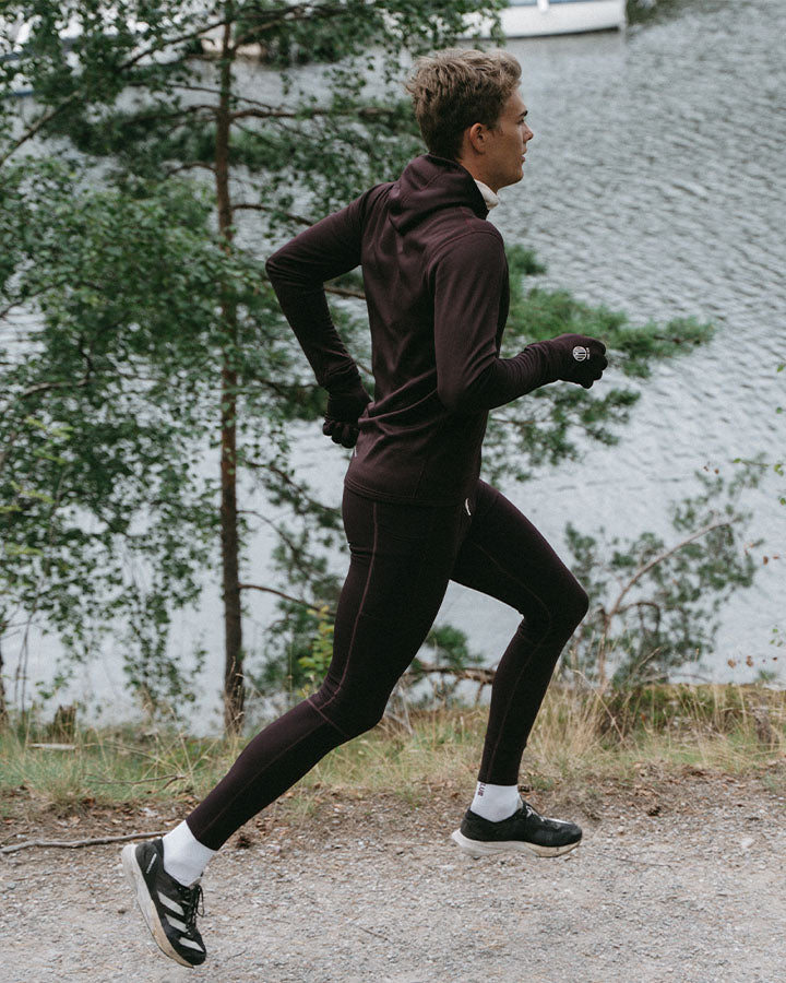 Siljan Men's Thermal Tights Maroon YMR Track Club
