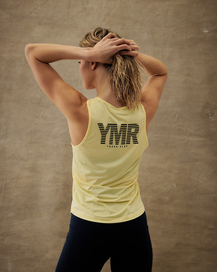 Nordic Runrise Ladies Singlet Light Yellow YMR Track Club