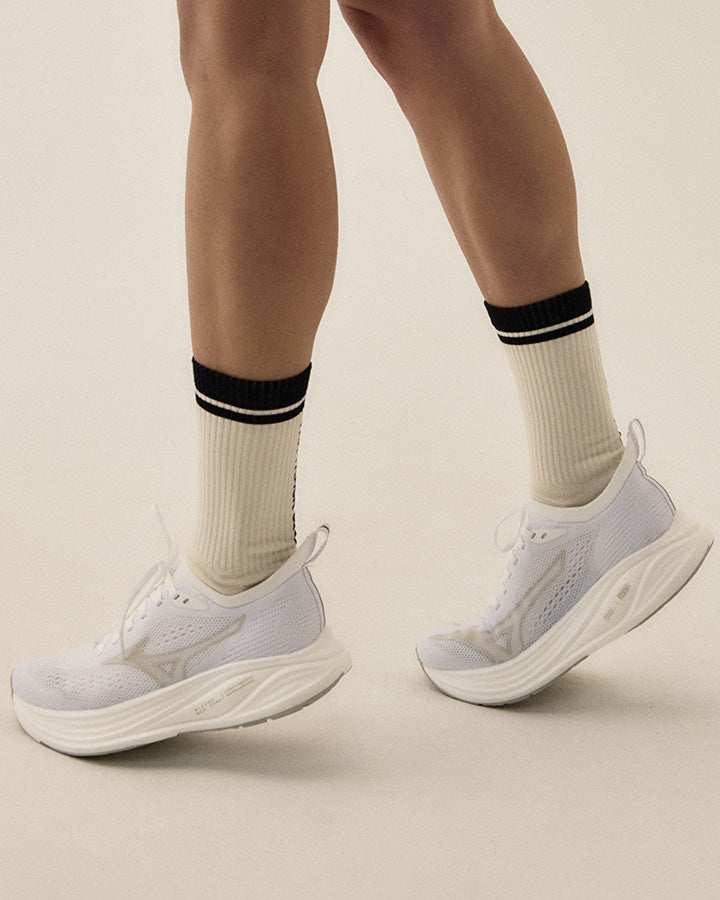 Sandhamn Mid Crew Socks Off-White/Navy 2-pack YMR Track Club