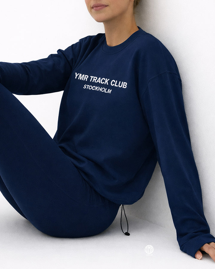 Stockholm Lds Thermal Sweatshirt Navy Long Sleeve YMR Track Club