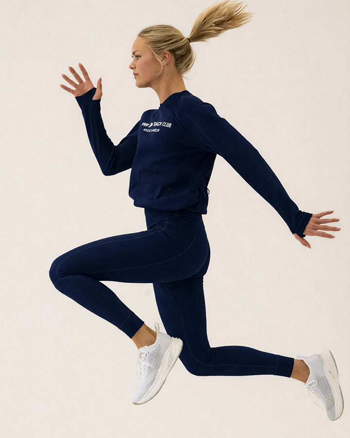 Stockholm Lds Thermal Sweatshirt Navy Long Sleeve YMR Track Club
