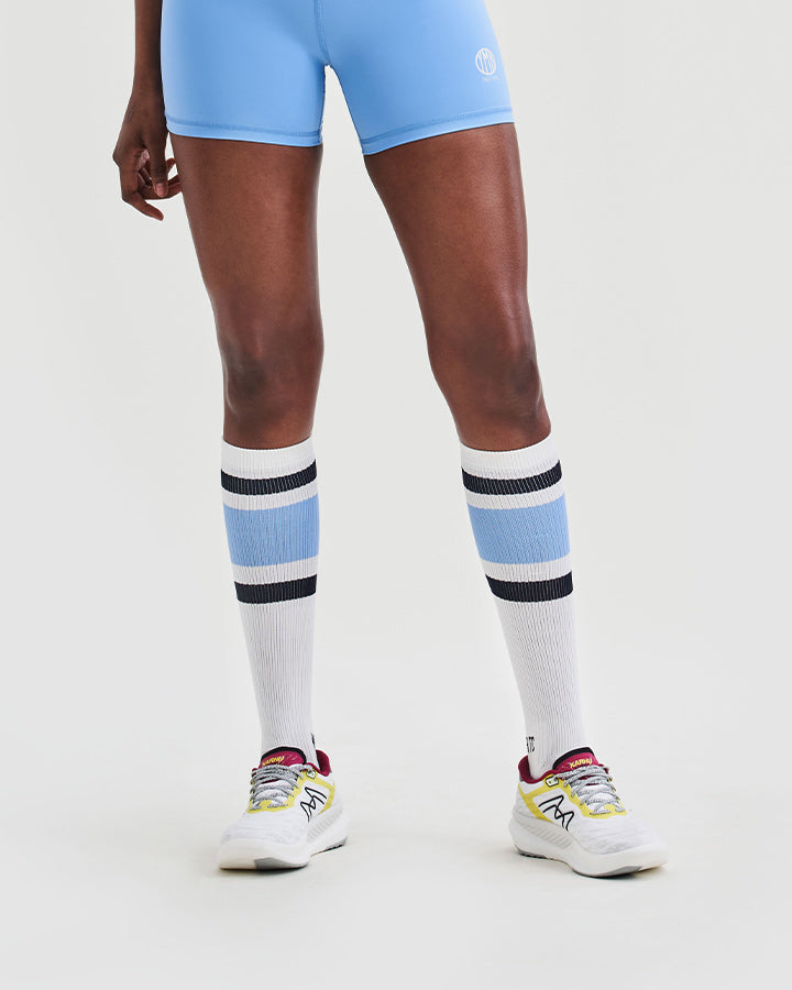 Åsunden Compression Socks Off-White/ Blue Socks YMR Track Club   