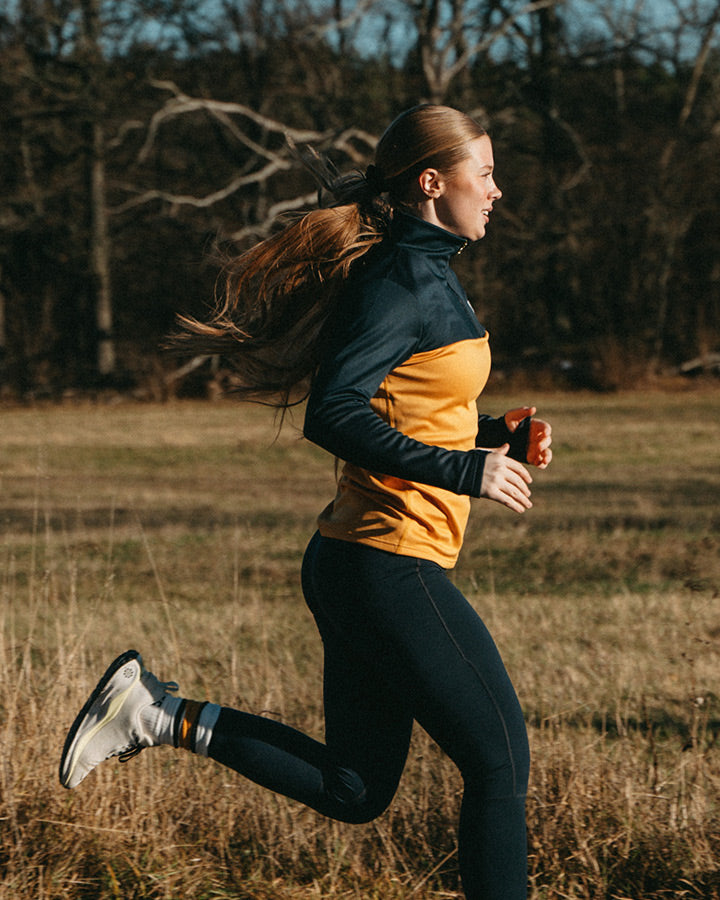 Åsunden Ladies Half Zip Navy/Ochre Hoodie YMR Track Club   