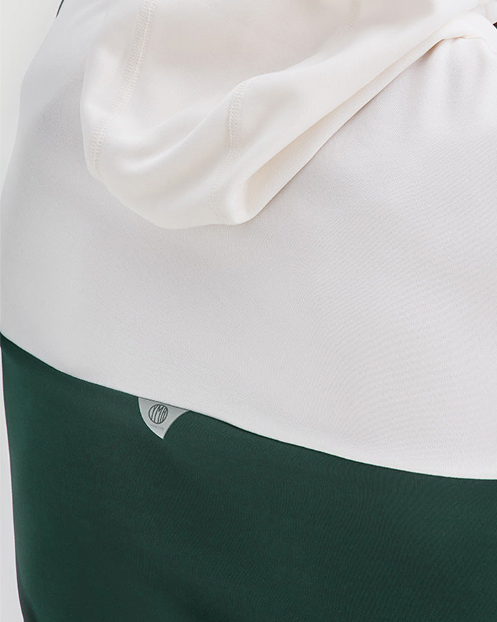 Åsunden Men's Half Zip Off-White/Green Hoodie YMR Track Club