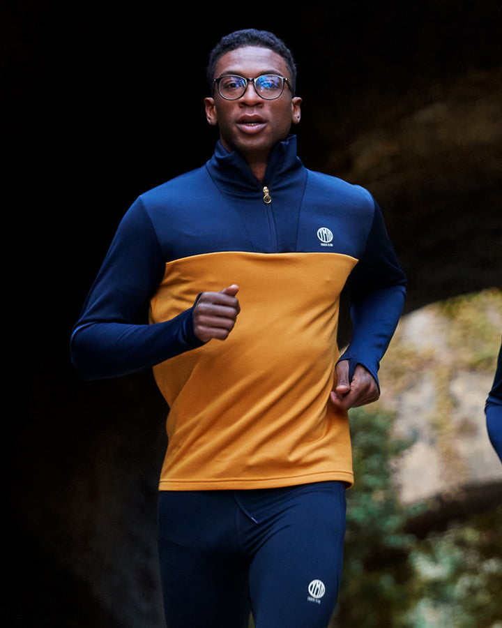 Åsunden Men's Half Zip Navy/Ochre Jacket YMR Track Club   