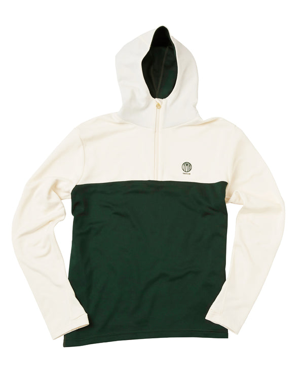 Åsunden Men's Half Zip Off-White/Green Hoodie YMR Track Club