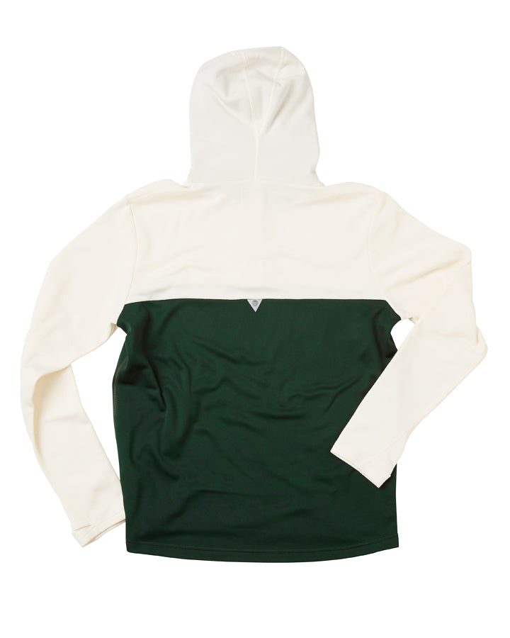 Åsunden Men's Half Zip Off-White/Green Hoodie YMR Track Club