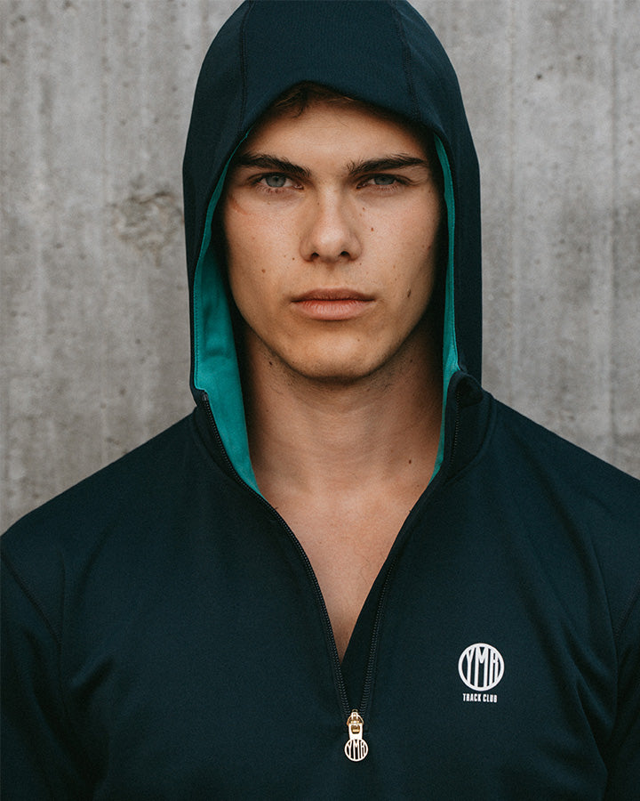 Åsunden Men's Half Zip Navy Hoodie YMR Track Club