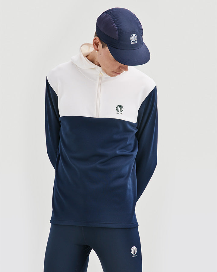 Åsunden Men's Half Zip Off-White/Navy Hoodie YMR Track Club   