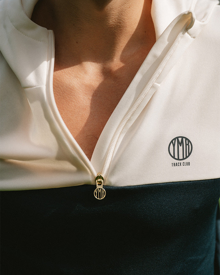 Åsunden Men's Half Zip Off-White/Navy Hoodie YMR Track Club   