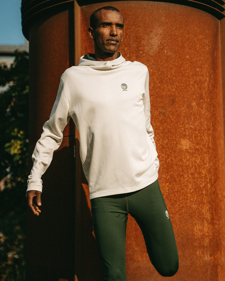 Åsunden Men's Hoodie Off-white/ Green  YMR Track Club   