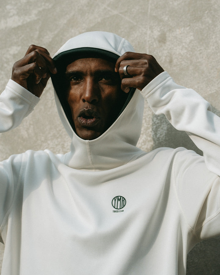 Åsunden Men's Hoodie Off-white/ Green  YMR Track Club   