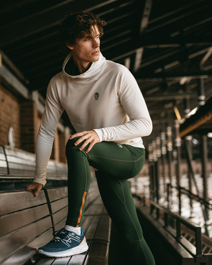 Åsunden Men's Hoodie Off-white/ Green  YMR Track Club   