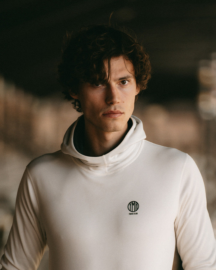 Åsunden Men's Hoodie Off-white/ Green  YMR Track Club   