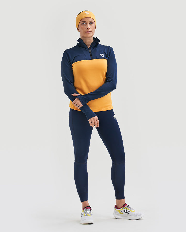 Åsunden Ladies Half Zip Navy/Ochre Hoodie YMR Track Club   