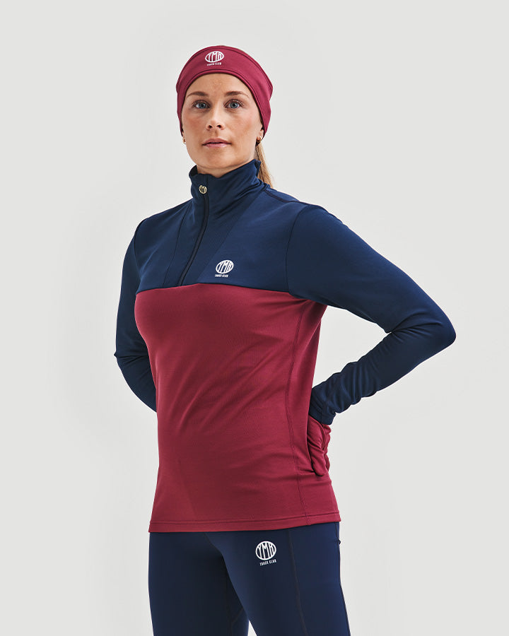 Åsunden Ladies Half Zip Navy/Burgundy  YMR Track Club   