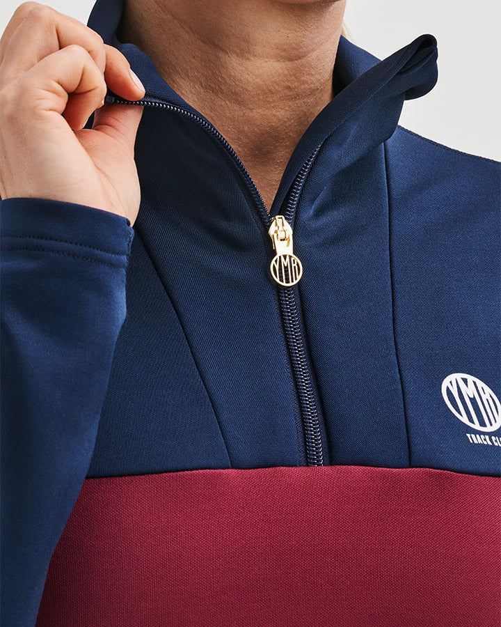 Åsunden Ladies Half Zip Navy/Burgundy  YMR Track Club   