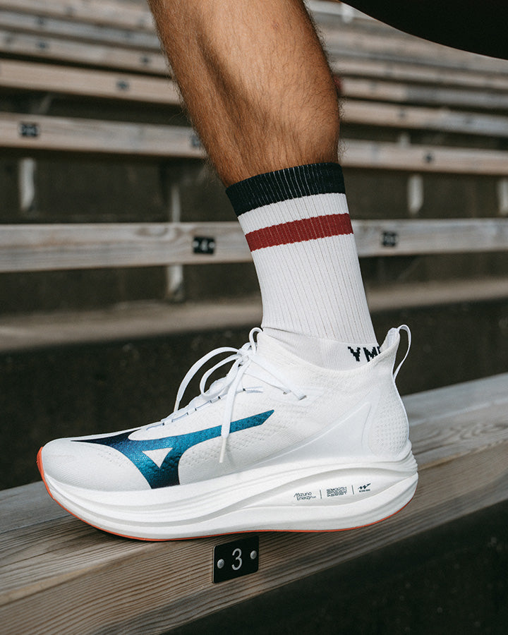 Åsunden Mid Crew Socks Off-White/Burgundy YMR Track Club