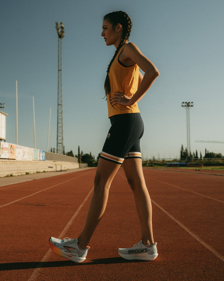 Utö Ladies Mid Tights Navy/Ochre Shorts YMR Track Club