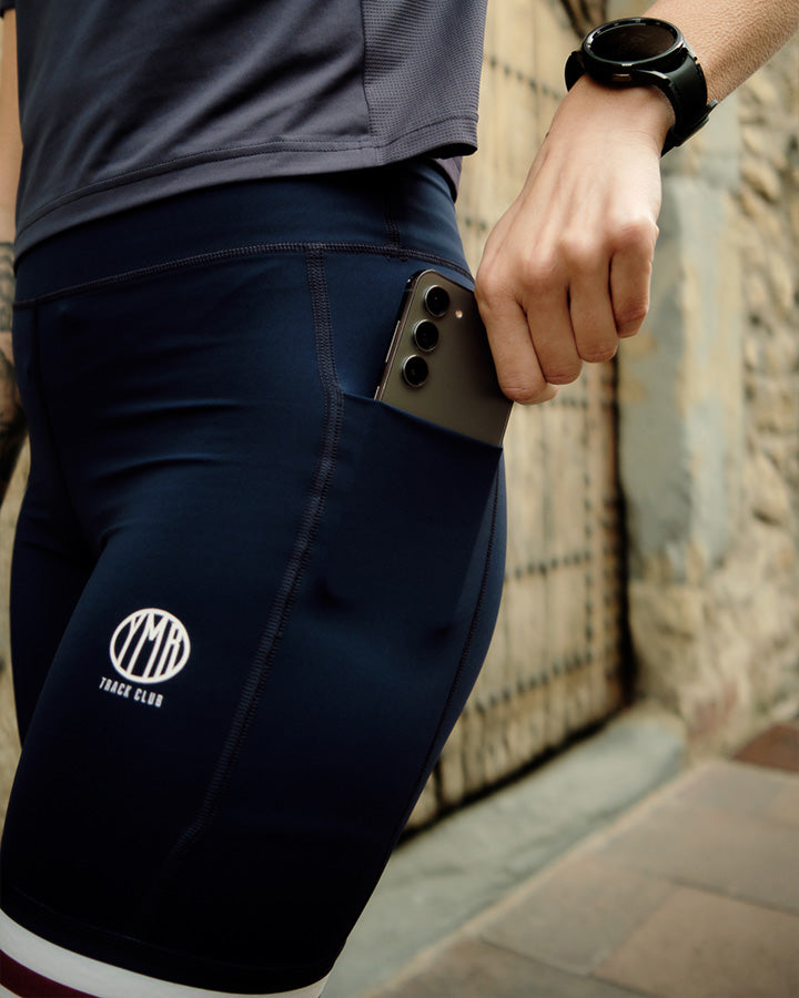 Utö Ladies Mid Tights Navy/Burgundy Shorts YMR Track Club