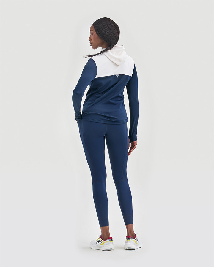 Åsunden Ladies half zip hoodie offwhite/navy Hoodie YMR Track Club