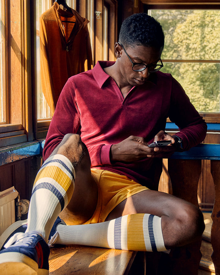 1984 Plush LS Polo Burgundy Long Sleeve YMR Track Club   