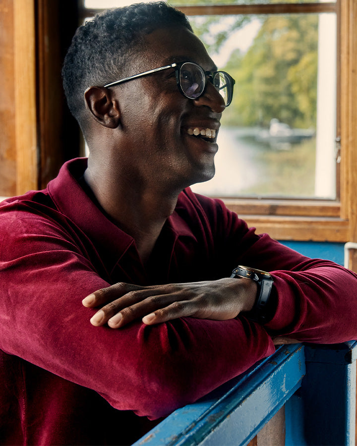 1984 Plush LS Polo Burgundy Long Sleeve YMR Track Club   