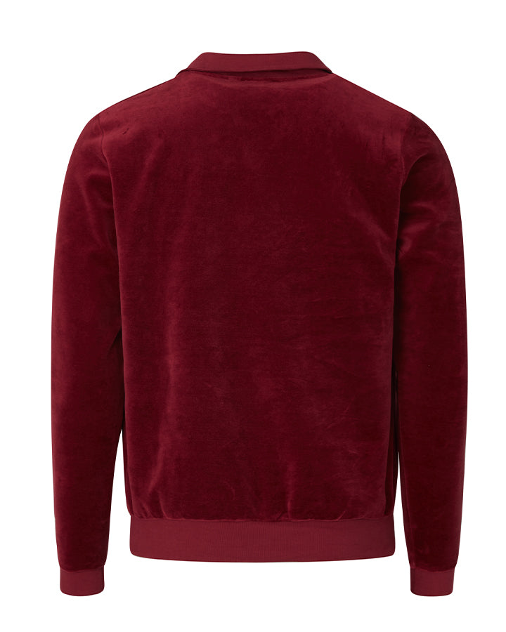 1984 Plush LS Polo Burgundy Long Sleeve YMR Track Club   