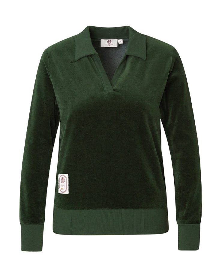 1984 Plush Ladies LS Polo Green Long Sleeve YMR Track Club   
