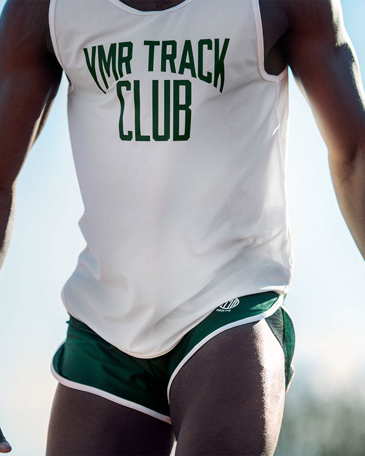 Änggården Mens Singlet Off-White/Green Singlet YMR Track Club   