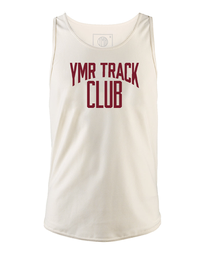 Änggården Men's Singlet Off-White/Burgundy Singlet YMR Track Club