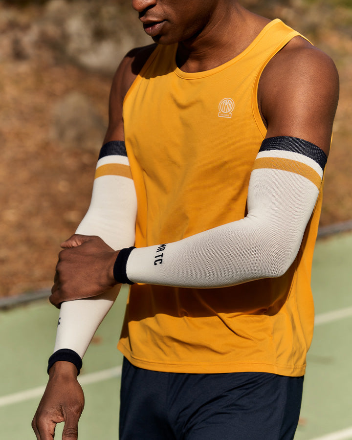 Bäckaryd Arm Sleeves Off-White/Ochre  YMR Track Club   