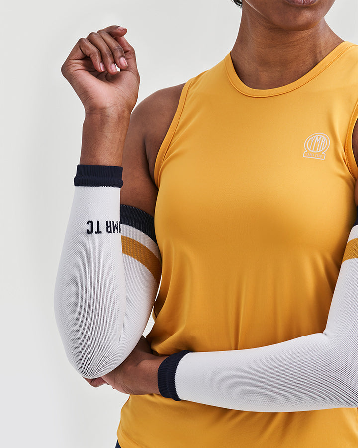 Bäckaryd Arm Sleeves Off-White/Ochre  YMR Track Club   
