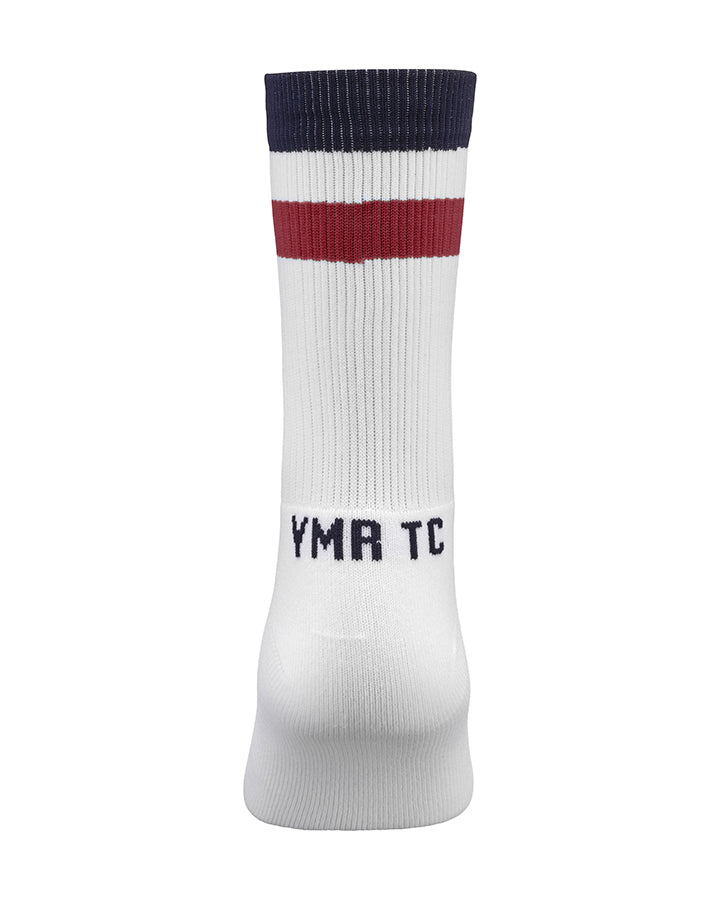Åsunden Mid Crew Socks Off-White/Burgundy  YMR Track Club   