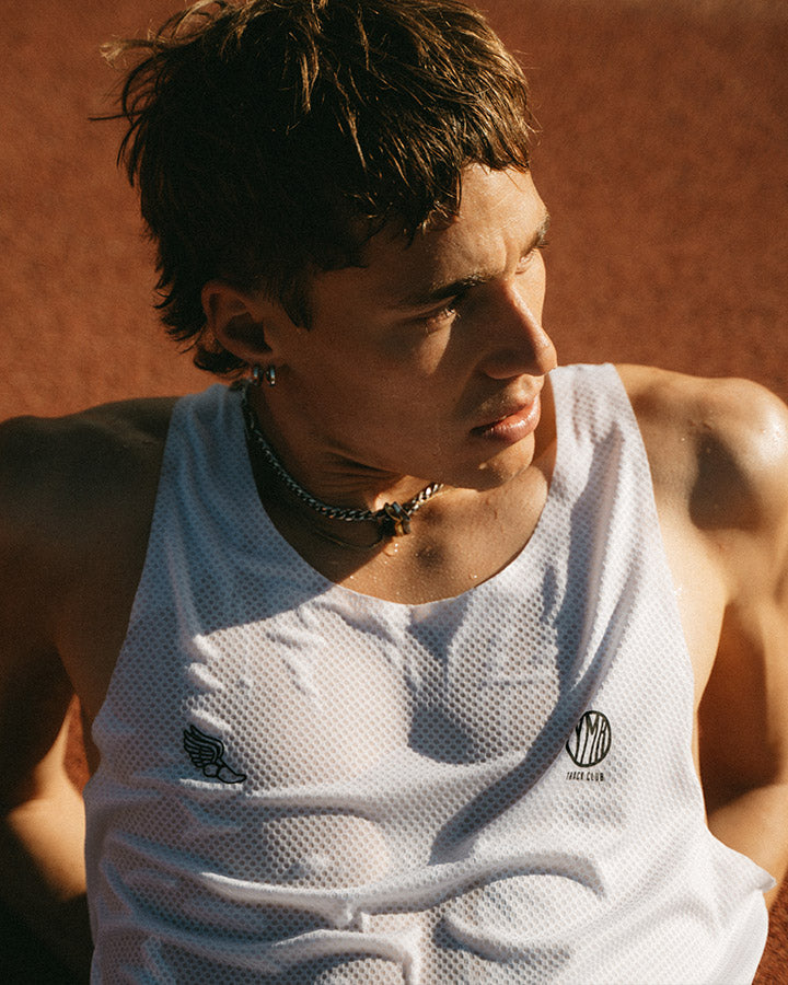Stockholm Men's Speed Singlet White YMR Track Club
