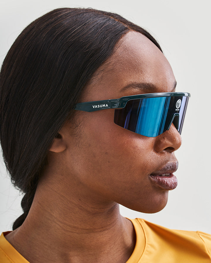 St Moritz Sky Sunglasses Green  YMR Track Club   