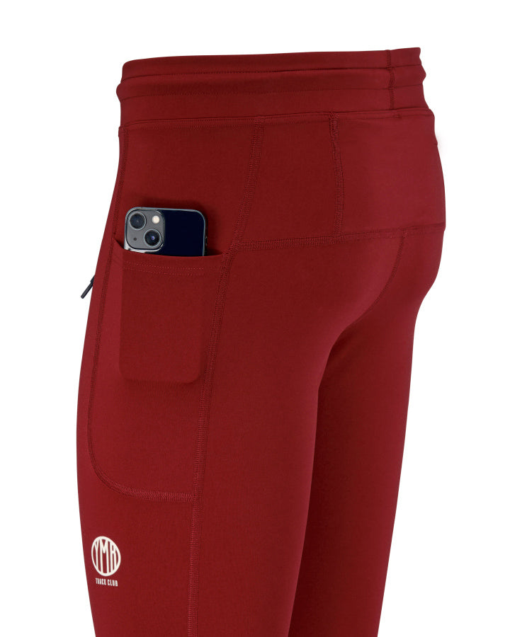 Bäckaryd Men's Tights Burgundy  YMR Track Club   