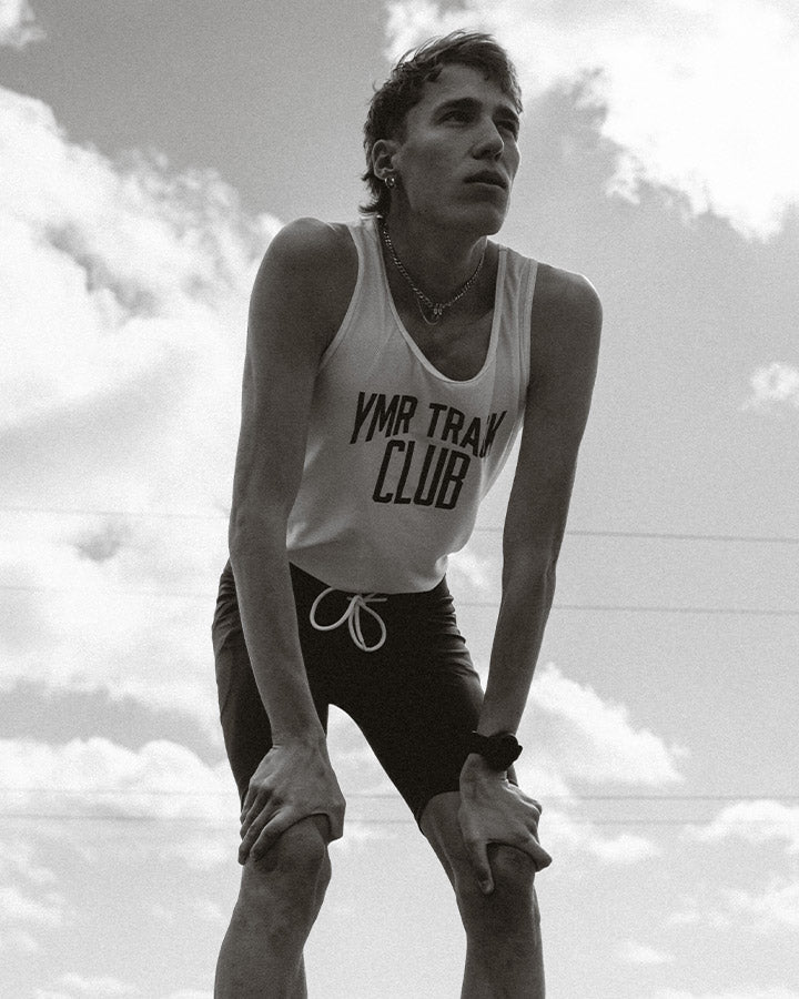 Änggården Men's Singlet Off-White/Burgundy Singlet YMR Track Club