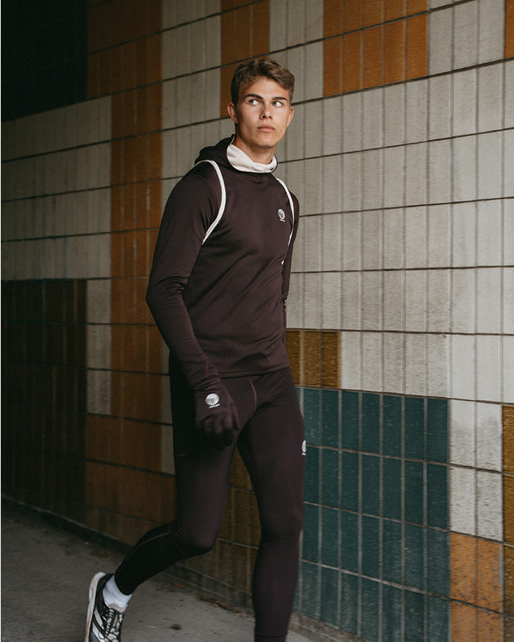 Siljan Men's Thermal Tights Maroon YMR Track Club