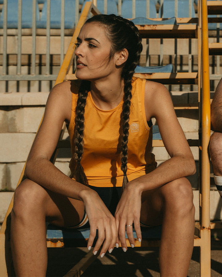 Bäckaryd Ladies Singlet Ochre Singlet YMR Track Club