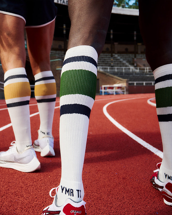 Åsunden Compression Socks Off-White/Green  YMR Track Club   